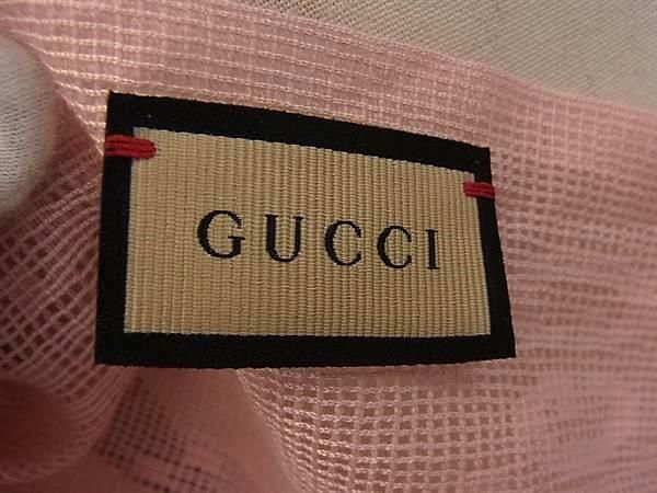 Gucci GG Pattern 52% Wool Silk 48% Shawl Pink Scarf — view 3