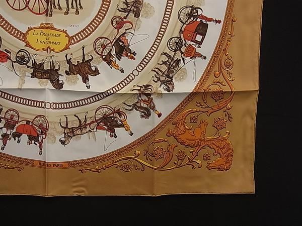 Hermes la Promenade de Longchamps Walk to Long Chien Carre 90 Silk 100% Scarf — view 3