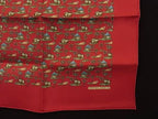 Hermes Petit Carre Gavroche Silk 100% Palm Tree Pattern Scarf Red Multicolor — view 3