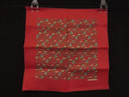 Hermes Petit Carre Gavroche Silk 100% Palm Tree Pattern Scarf Red Multicolor