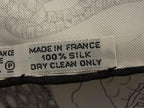 Hermes Petit Carre Gavroche Silk 100% Fish Pattern Scarf White Black — view 5