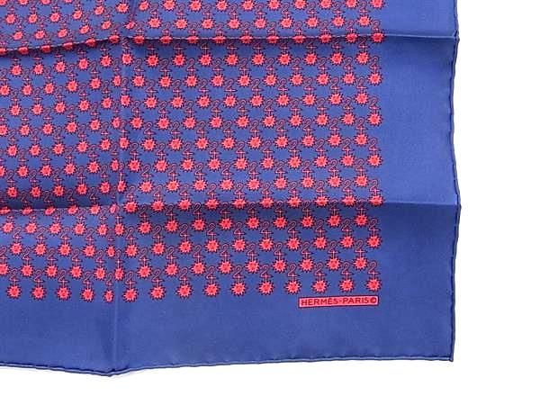 Hermes Petit Carre Gavroche Silk 100% Scarf Navy — view 3