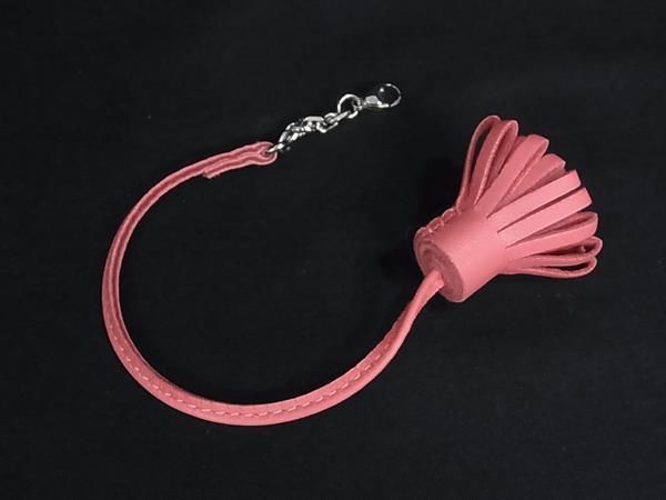 Hermes Carmenchita Leather Silver Key Holder Bag Charm Pink — view 2