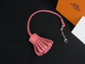 Hermes Carmenchita Leather Silver Key Holder Bag Charm Pink