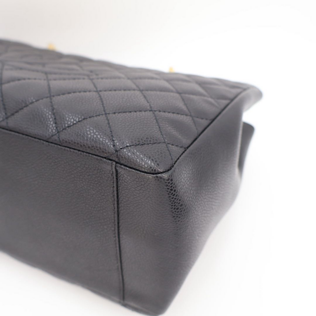 Chanel Quilted Grand Shopping Tote GST Leather Black — view 2