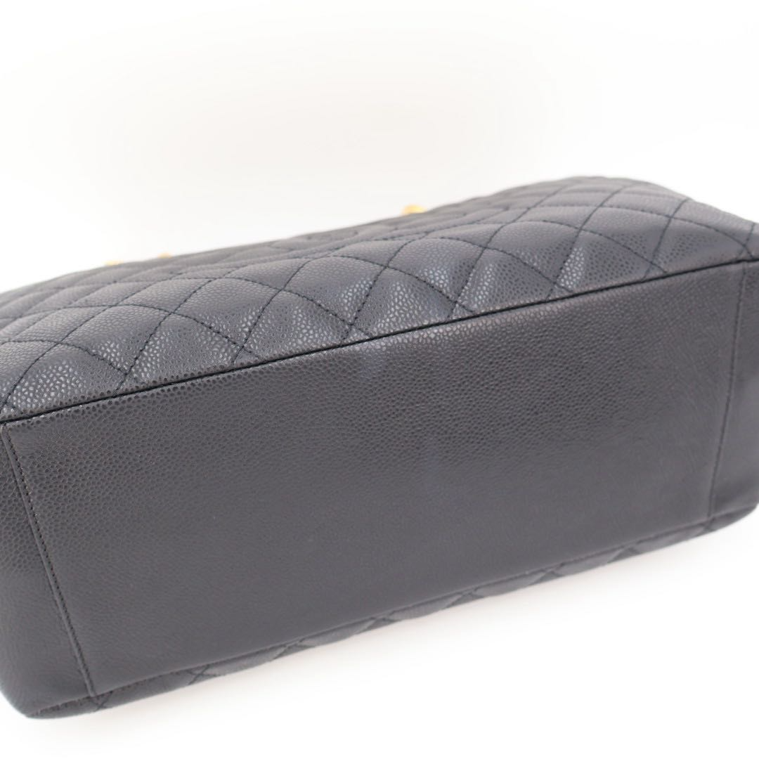 Chanel Quilted Grand Shopping Tote GST Leather Black — view 3