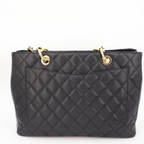Chanel Quilted Grand Shopping Tote GST Leather Black — view 7