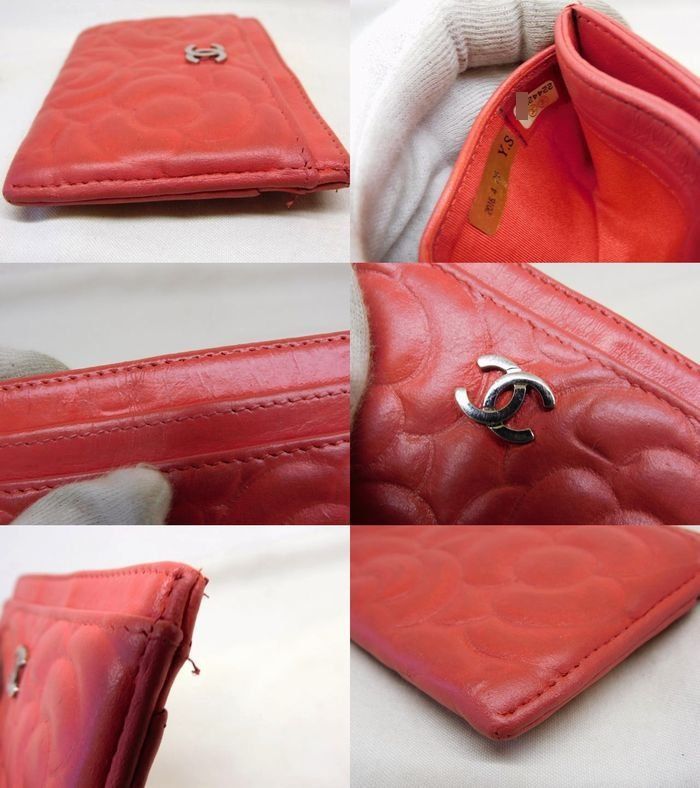 Chanel Card Case Camellia Leather Pink Re Color Business Holder — view 5