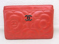 Chanel Card Case Camellia Leather Pink Re Color Business Holder