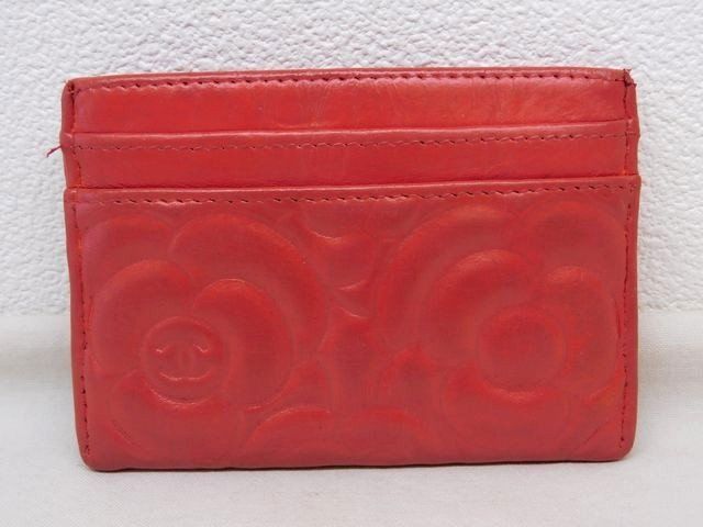 Chanel Card Case Camellia Leather Pink Re Color Business Holder — view 2