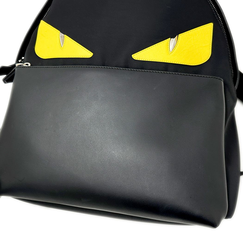 Fendi Bugs Eye Backpack Nylon Leather Black — view 8