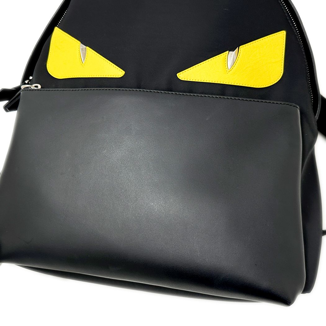 Fendi Bugs Eye Backpack Nylon Leather Black — view 8