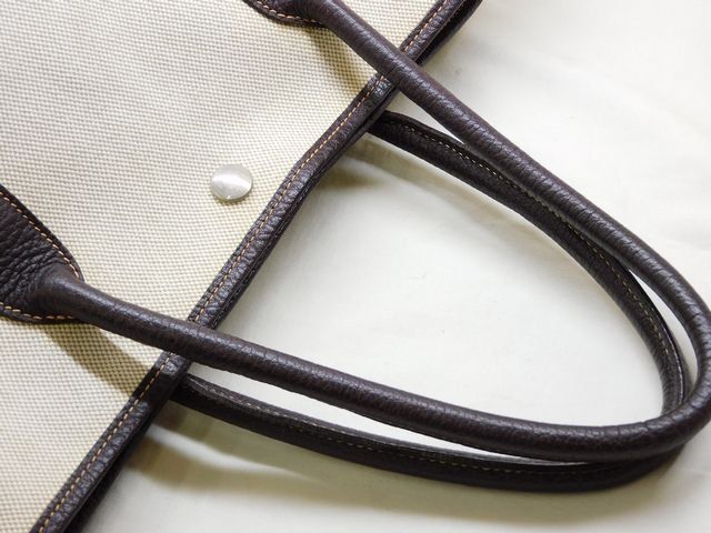 Hermes Tote Garden Party PM Toile Ash Brown Silver — view 3