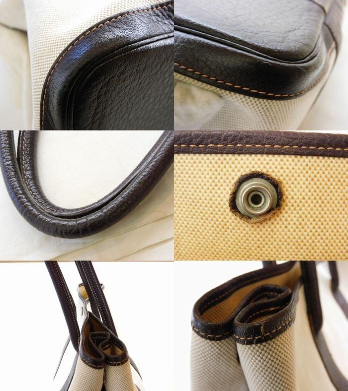 Hermes Tote Garden Party PM Toile Ash Brown Silver — view 6