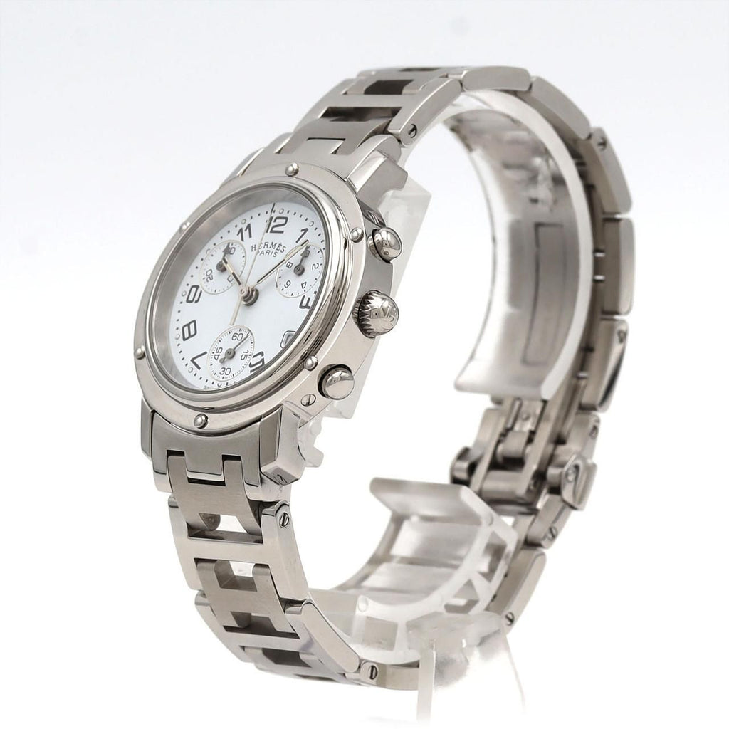 Hermes Clipper Chronograph SS Quartz Watch — view 2