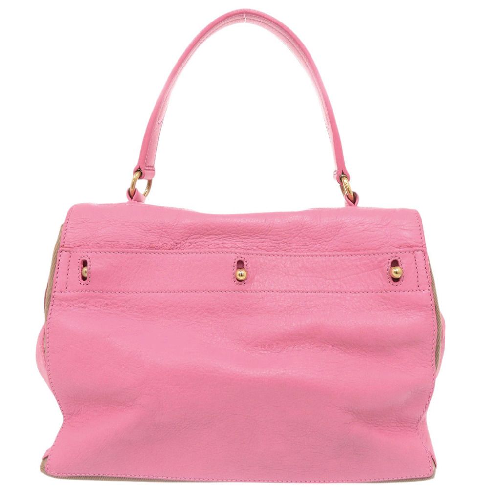 Saint Laurent Muse Two Leather Pink Handbag — view 2