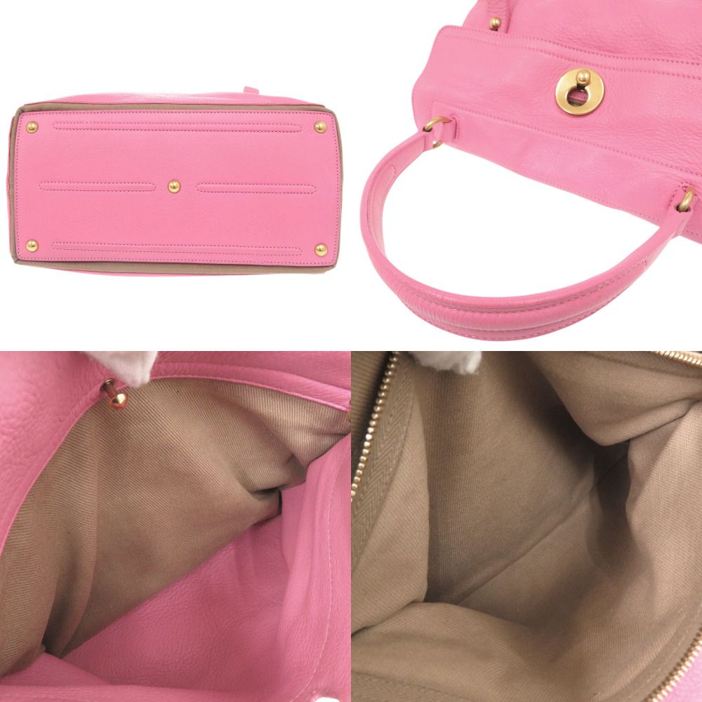 Saint Laurent Muse Two Leather Pink Handbag — view 5