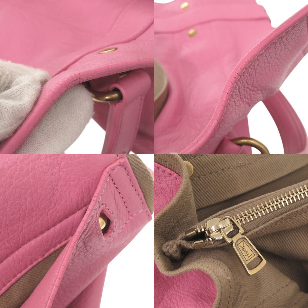 Saint Laurent Muse Two Leather Pink Handbag — view 9