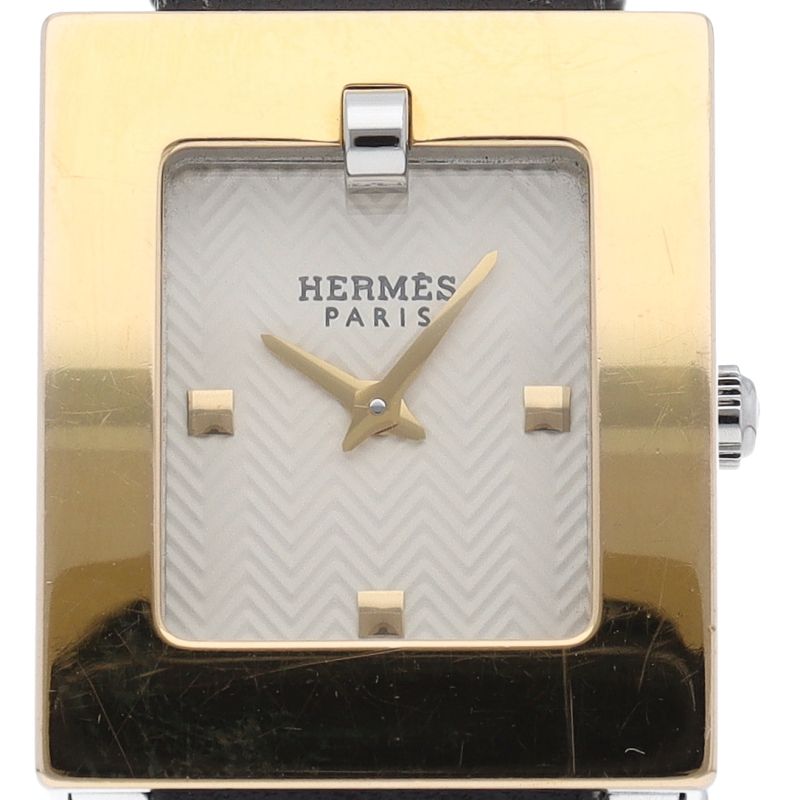 Hermes Watch SS Leather Ivory Polished