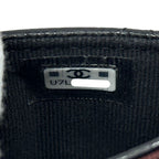 Chanel Card Case Quilted Caviar Leather Black Silver Business Holder Compact — view 6