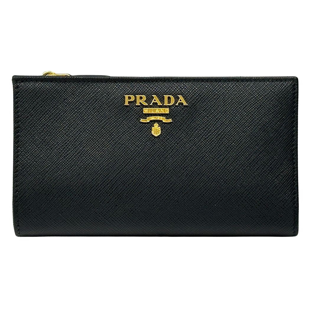 Prada Wallet Saffiano Black Pink Zip Around Adult