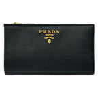 Prada Wallet Saffiano Black Pink Zip Around Adult