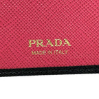 Prada Wallet Saffiano Black Pink Zip Around Adult — view 9