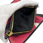 Prada Wallet Saffiano Black Pink Zip Around Adult — view 8