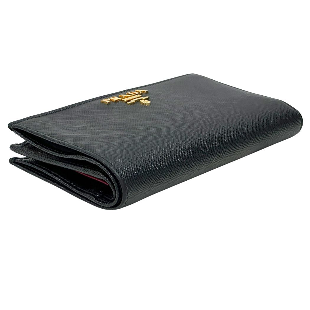 Prada Wallet Saffiano Black Pink Zip Around Adult — view 3