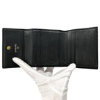 Chanel Wallet Coco Button Bifold Leather Black Simple Adult Logo — view 4