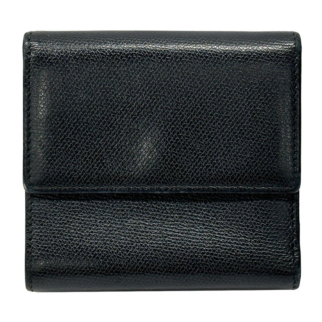 Chanel Wallet Coco Button Bifold Leather Black Simple Adult Logo — view 2