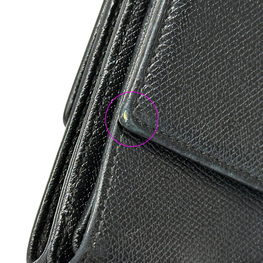 Chanel Wallet Coco Button Bifold Leather Black Simple Adult Logo — view 9