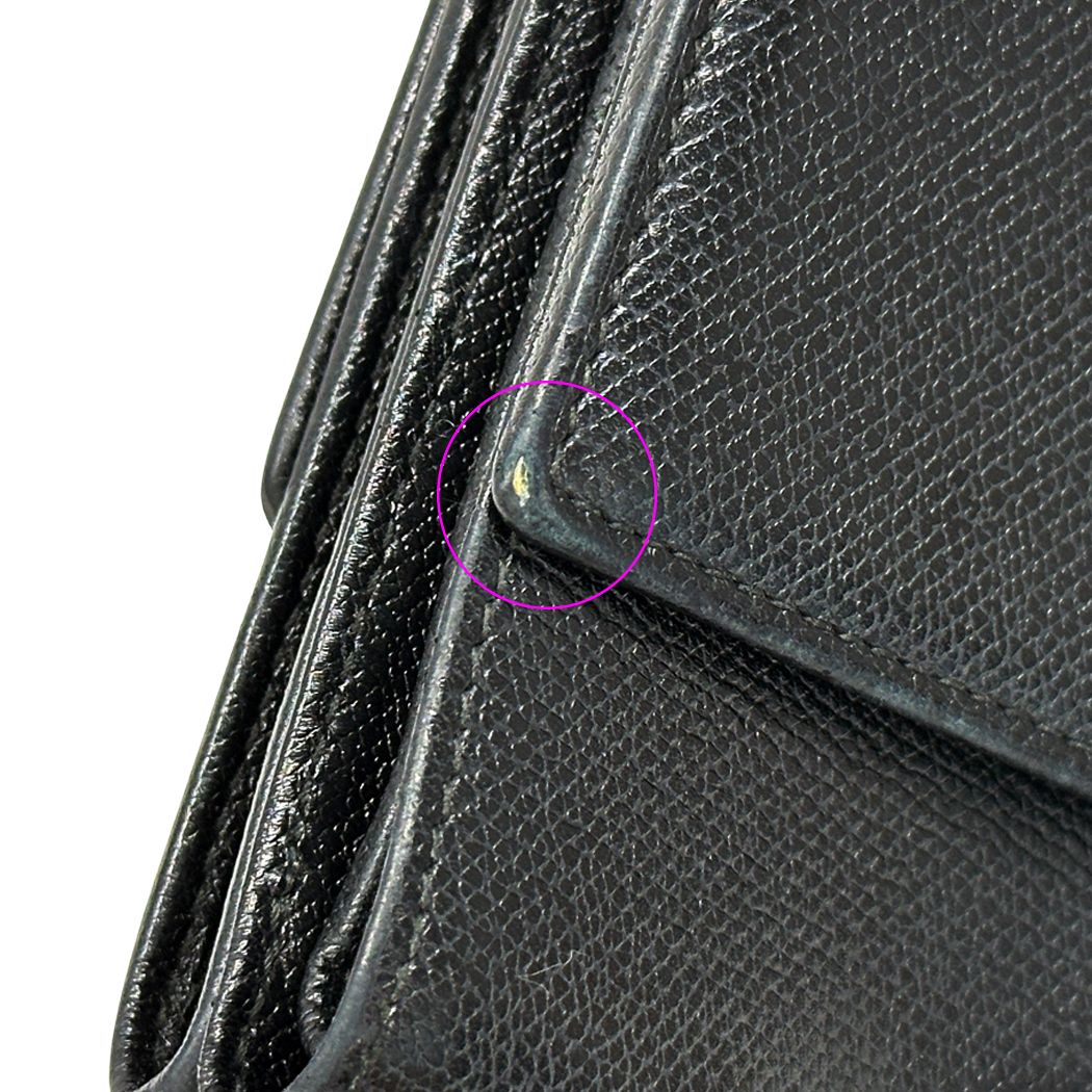 Chanel Wallet Coco Button Bifold Leather Black Simple Adult Logo — view 9