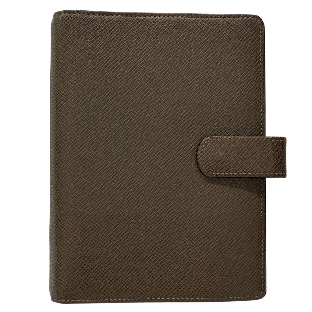 Louis Vuitton Notebook Cover Taiga Agenda MM Grizzly Brown Simple