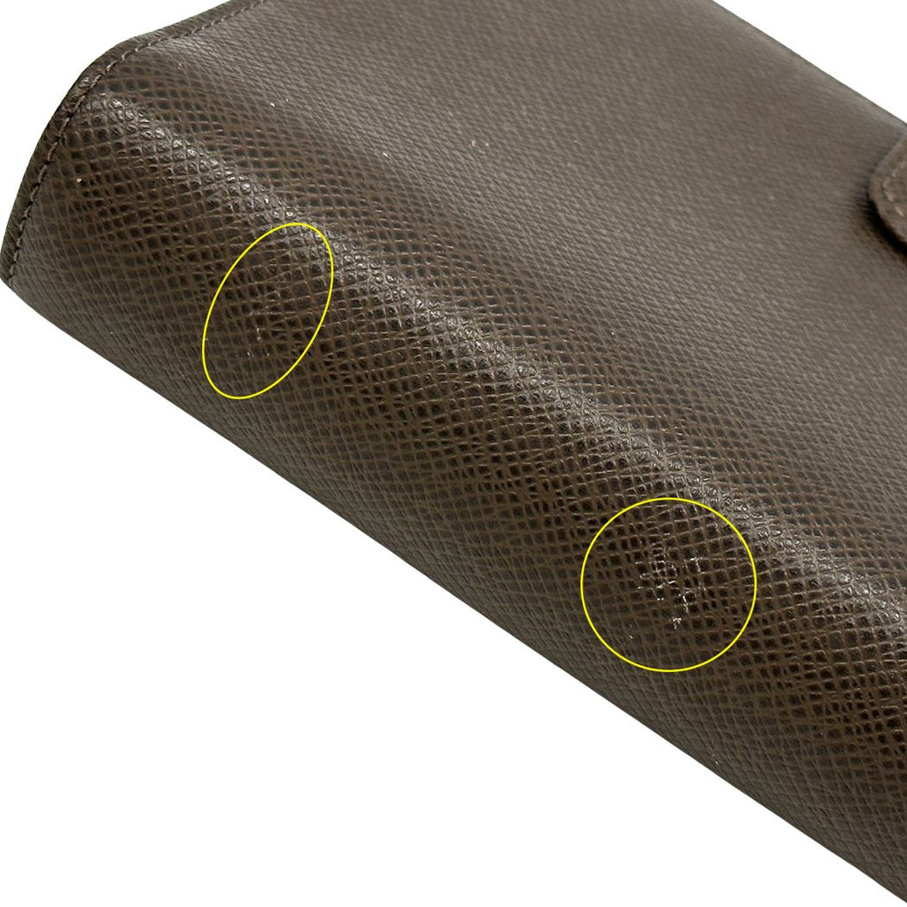 Louis Vuitton Notebook Cover Taiga Agenda MM Grizzly Brown Simple — view 8