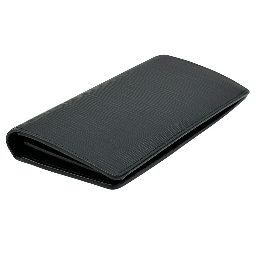 Louis Vuitton Wallet Epi Portefeuille Brazza Noir Black Bifold Simple — view 3