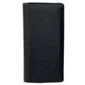 Louis Vuitton Wallet Epi Portefeuille Brazza Noir Black Bifold Simple