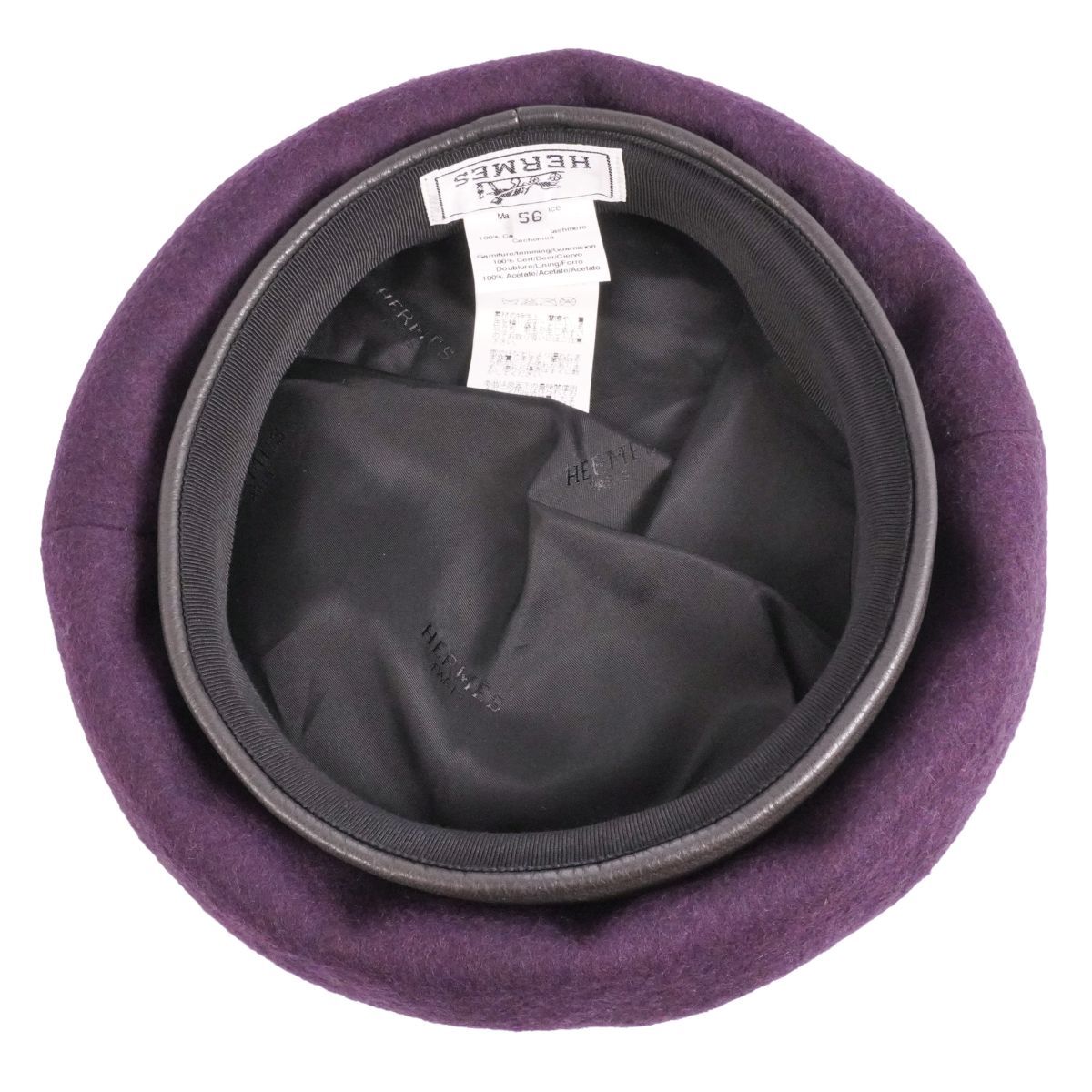 Hermes Hat Beret Cap Cashmere Deerskin — view 5