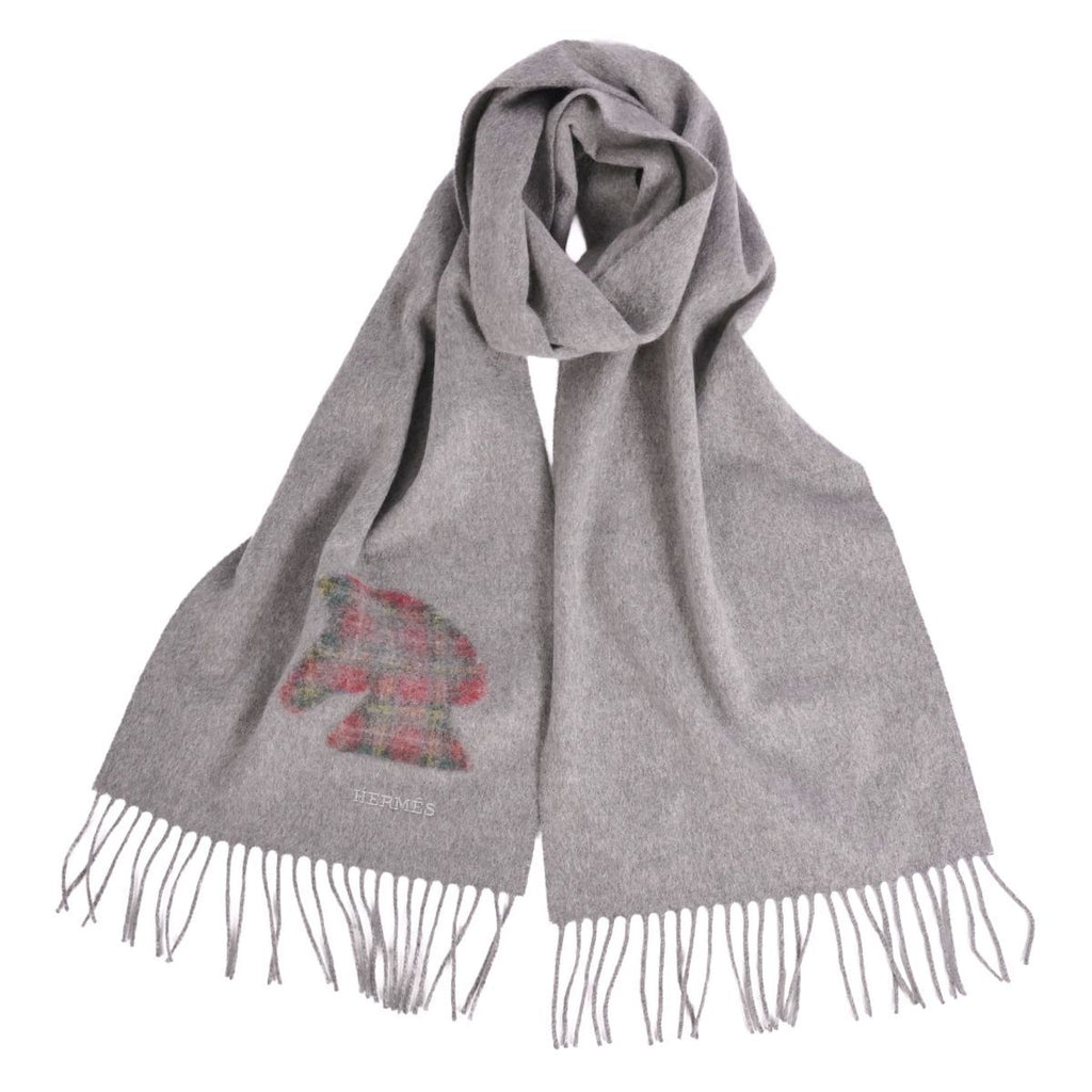 Hermes Scarf Shawl Fringe Cashmere — view 3