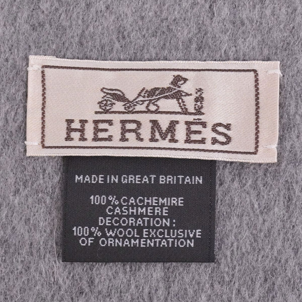 Hermes Scarf Shawl Fringe Cashmere — view 6