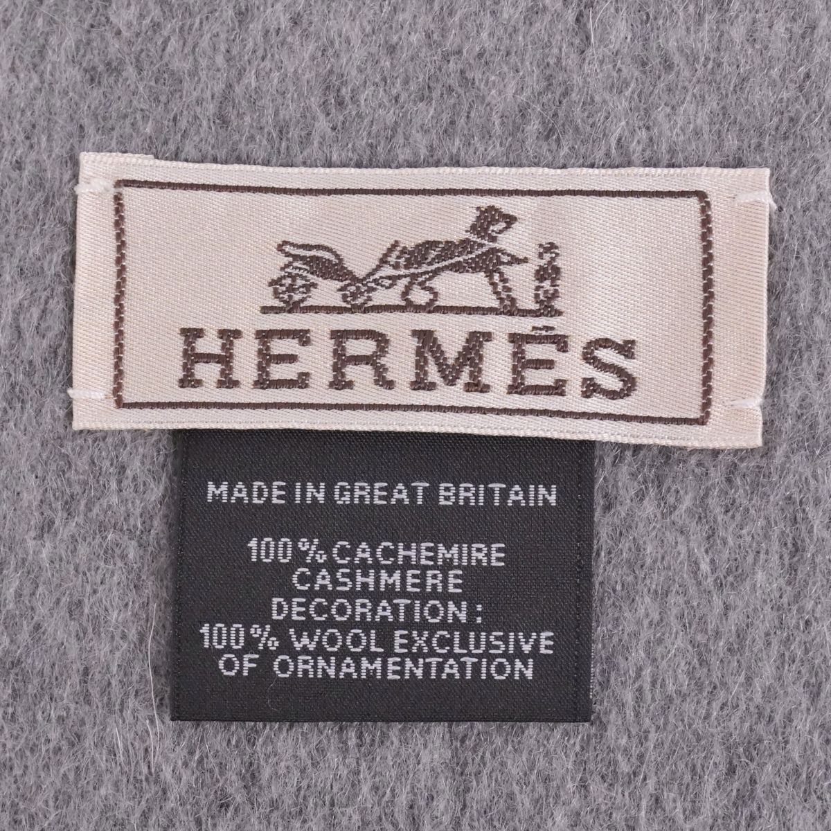 Hermes Scarf Shawl Fringe Cashmere — view 6