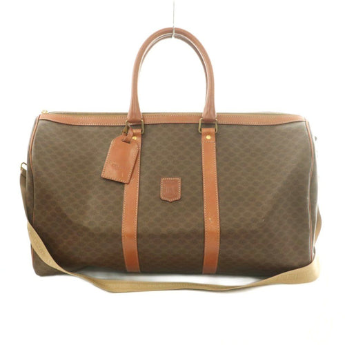 Celine 2-Way Boston Bag Macadam Pattern Brown