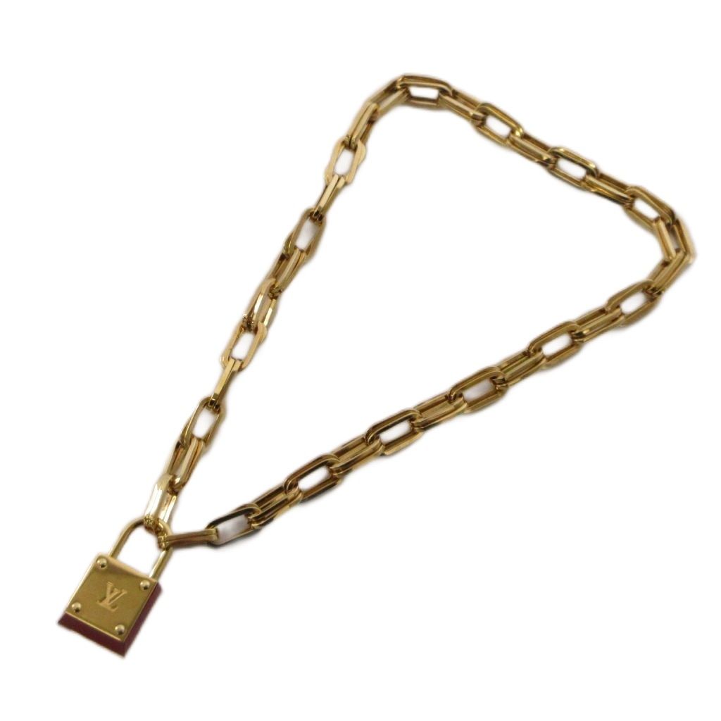Louis Vuitton Padlock Chain Pendant Gold Color KH — view 2