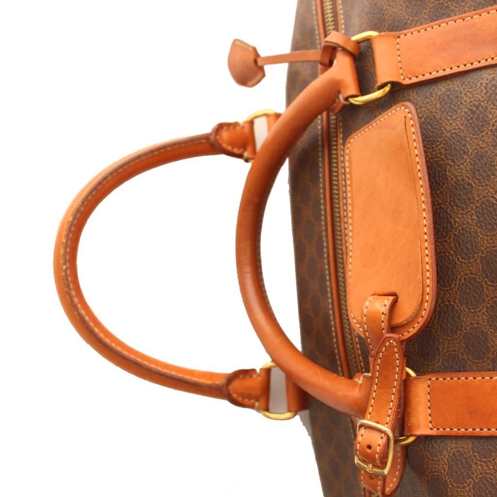 Celine Macadam Pattern Boston Bag Brown — view 8