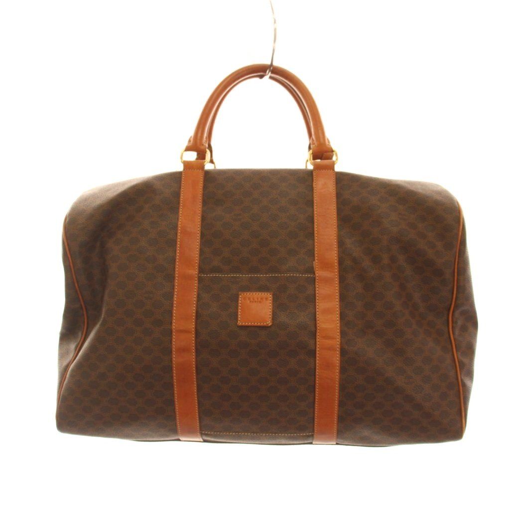 Celine Macadam Pattern Boston Bag Brown