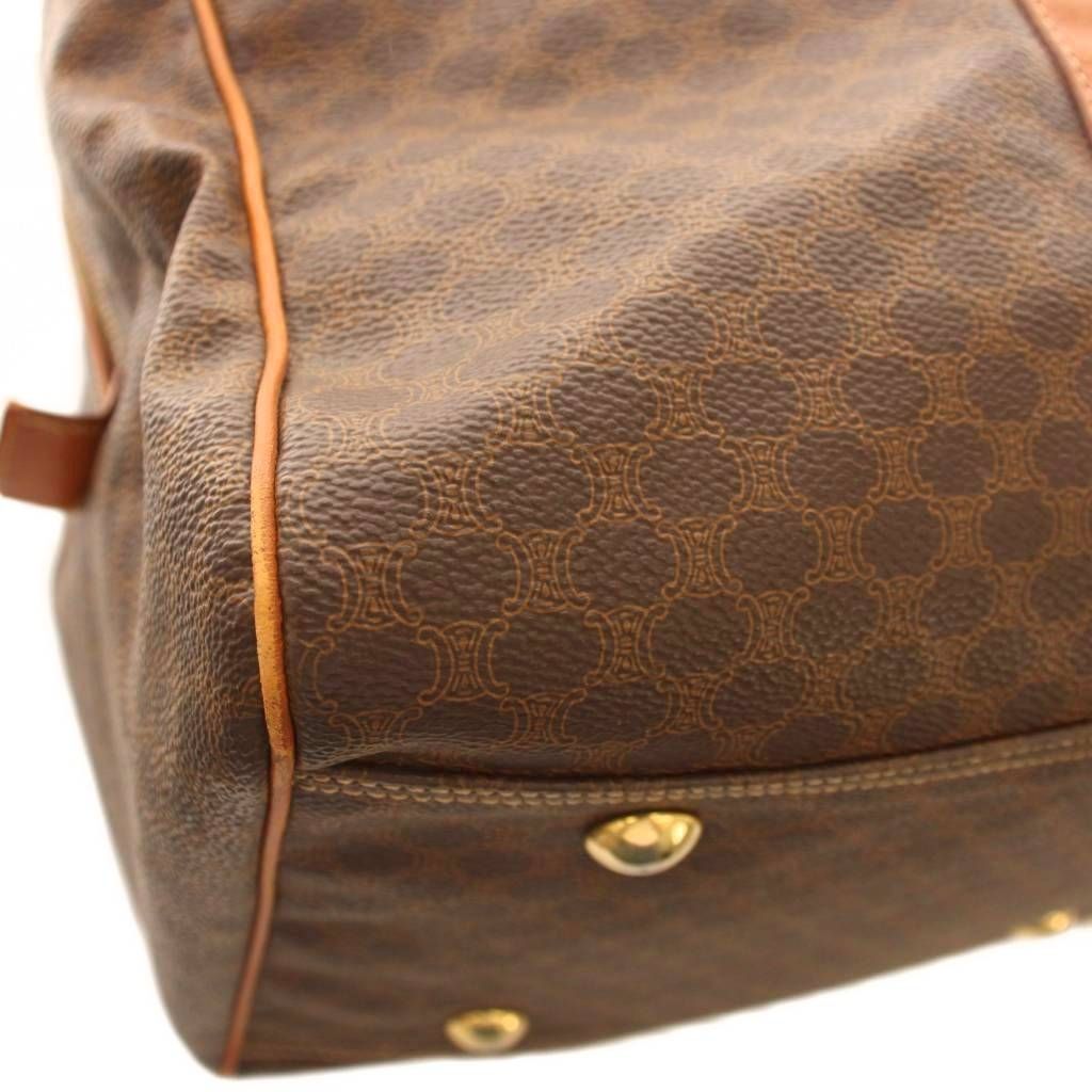 Celine Macadam Pattern Boston Bag Brown — view 7