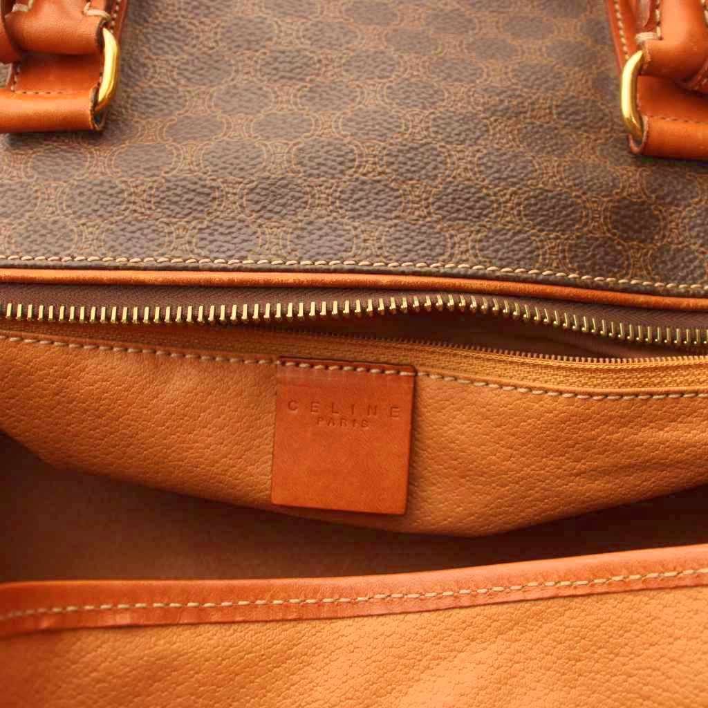 Celine Macadam Pattern Boston Bag Brown — view 6