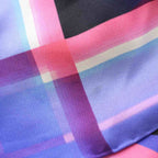 Chanel Scarf CC Logo Geometric Pattern Silk Blue Black YT — view 6