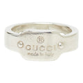 Gucci Logo Plate Ring Silver