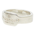 Gucci Logo Plate Ring Silver — view 2
